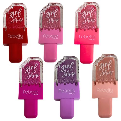 Lip Gloss Girl Shine Febella LG40517 - Kit c/ 06 unid