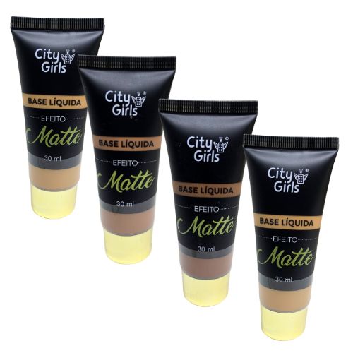 Base Líquida Efeito Matte City Girls Box B CG092 – Kit c/ 04 unid