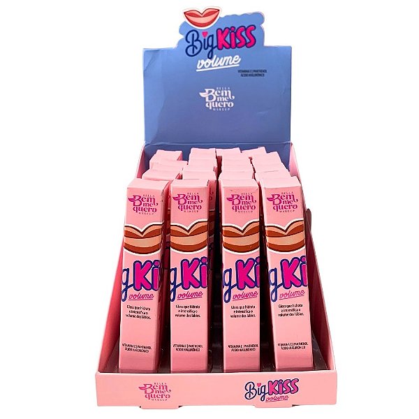 Gloss Labial Big Kiss Volume Incolor Bella Bem Me Quero - Box c/ 24 unid