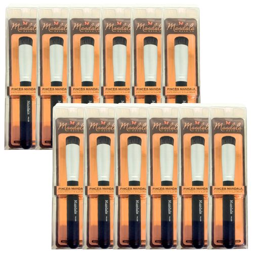 Pincel para maquiagem Mandala PM-329 - Pcte c/ 12 unid