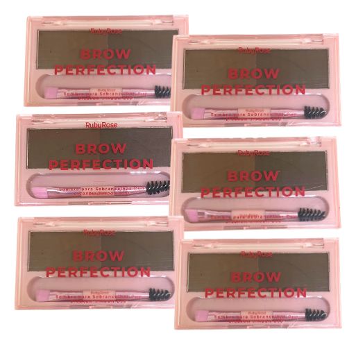 Sombra para Sobrancelhas Duo Brow Perfection Ruby Rose HB-E2501 - Kit c/ 06 unid