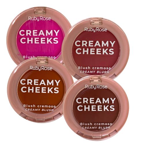 Blush Cremoso Creamy Cheeks Ruby Rose HB-M02 - Kit c/ 04 unid