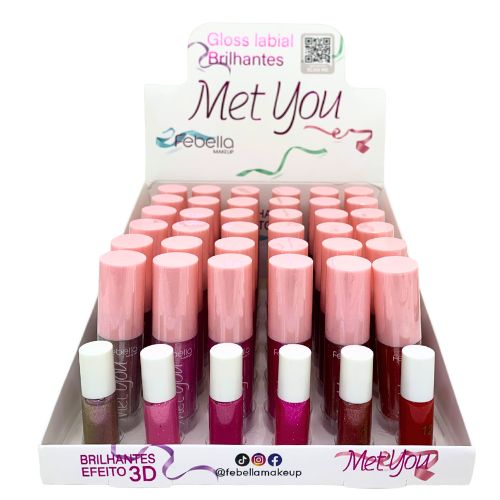 Gloss Labial Brilhante Met You Febella LG40519 - Box c/ 36 unid
