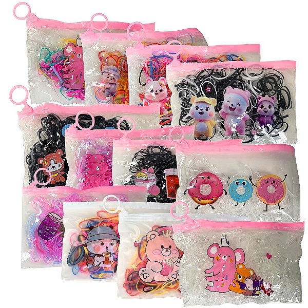 Elástico de Silicone para Cabelo - Pcte c/ 12 unid