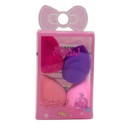 Kit com 04 Mini Esponjas para Maquiagem Qbella Manuela! QBM514