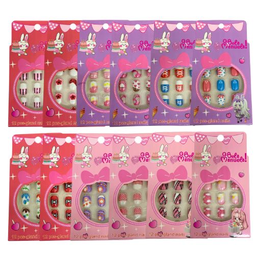 Unhas Postiças Infantil Qbela Manuela! QBM746 - Pcte c/ 12 unid