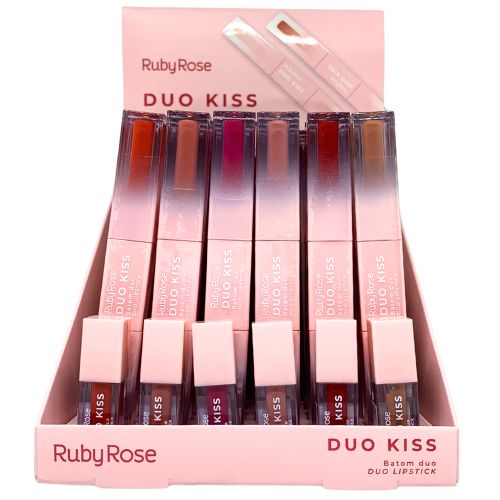 Batom Líquido Duo Kiss Ruby Rose HB-L6203 G1 - Box c/ 36 unid