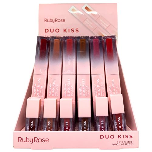 Batom Líquido Duo Kiss Ruby Rose HB-L6203 G2 - Box c/ 36 unid