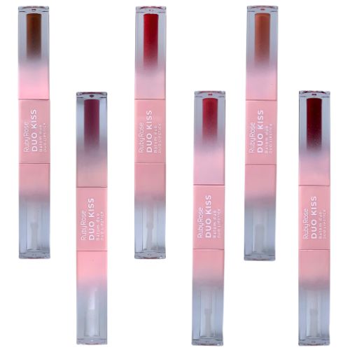 Batom Líquido Duo Kiss Ruby Rose HB-L6203 G2 - Kit c/ 06 unid