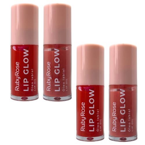 Óleo Labial Lip Glow Ruby Rose HB-L6502 - Kit c/ 04 unid