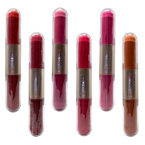 Batom Líquido e Gloss Labial Glam Duo Vivai 3258.1.1 - Kit c/ 06 unid