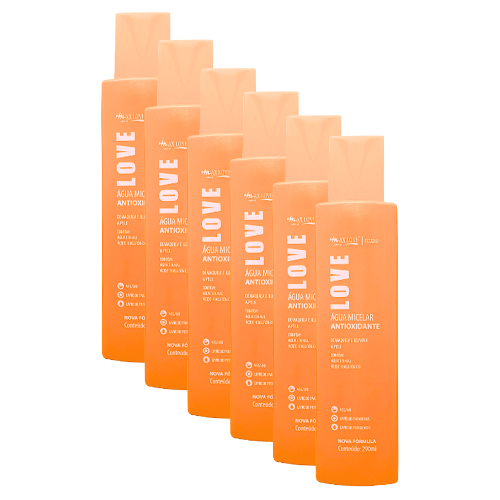 Água Micelar Antioxidante Max Love - Kit c/ 06 unid