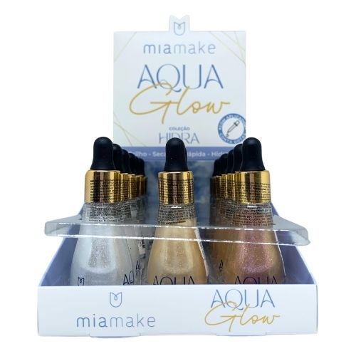 Iluminador Corporal Aqua Glow Mia Make 495 - Box c/ 18 unid
