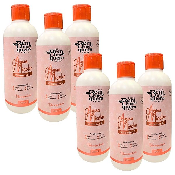 Água Micelar Vitamina C Bella Bem Me Quero - Kit c/ 06 unid