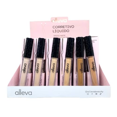 Corretivo Líquido Cor 100 ao 105 Alleva AL2201 - Box c/ 30 unid
