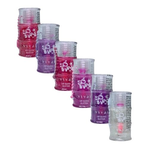 Lip Gloss Glitter Só Vai de Vivai 3154.1.1 - Kit c/ 06 unid
