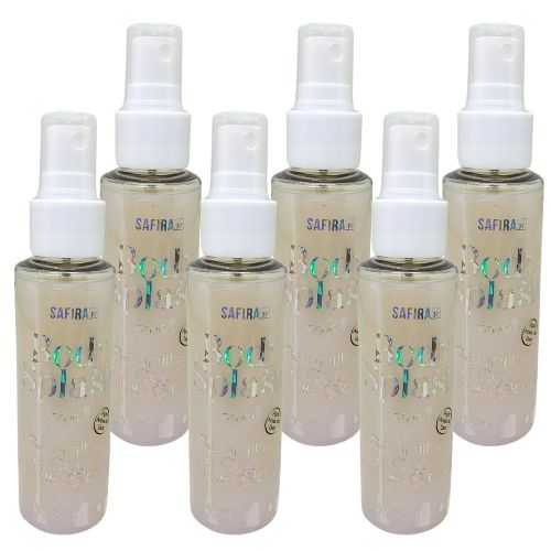 Body Splash Baunilha e Coco Blue Glow Safira - Kit c/ 06 unid