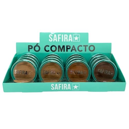 Pó Compacto Cores Escuras Safira - Box c/ 16 unid
