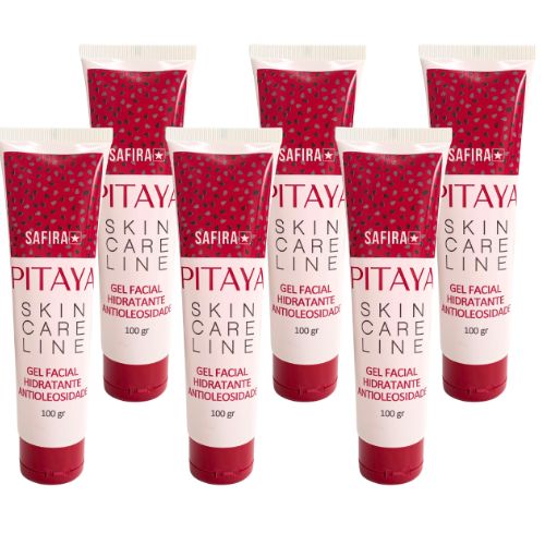 Gel Facial Hidratante Antiolesidade Pitaya Skin Care Line Safira - Kit c/ 06 unid
