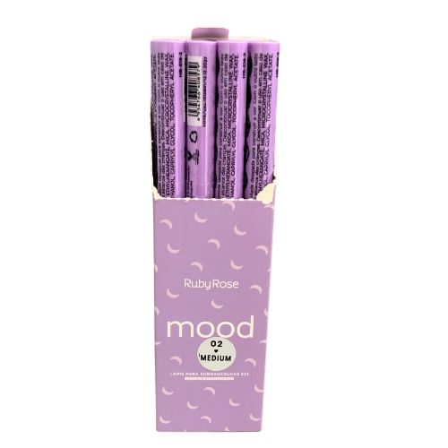 Lápis para Sobrancelhas 2x1 Ponta Chanfrada 02 Medium Mood Ruby Rose HB-518-2 - Box c/ 12 unid