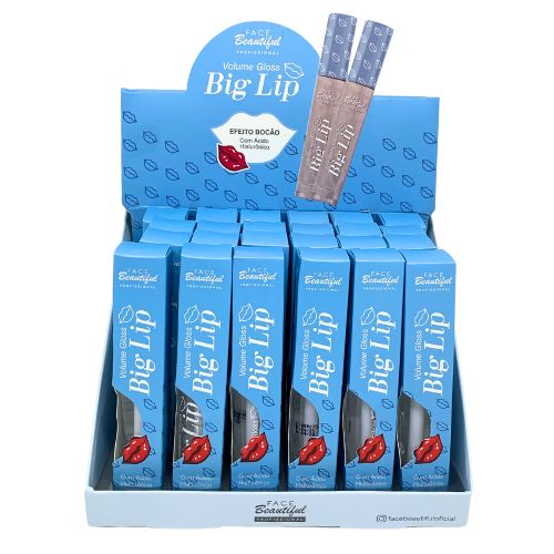 Gloss Big Lip Volume Efeito Bocão Face Beautiful - Box c/ 24 unid