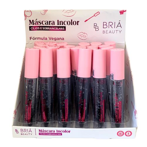 Máscara para Cílios e Sobrancelhas Incolor Briá Beauty BB0022 - Box c/ 24 unid