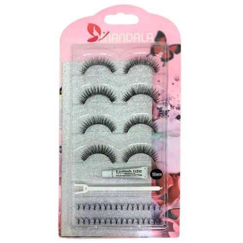 Kit Cílios Postiços com Cola Mandala MC012