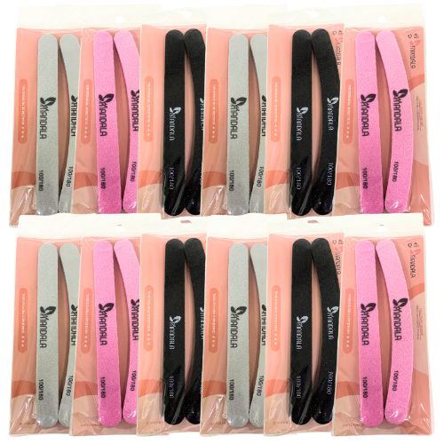 Kit com 02 Lixas Polidora para Unhas 100/180 Mandala ML003 - Pcte c/ 12 unid