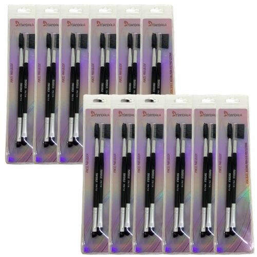 Kit com 02 Pincel para Maquiagem Mandala PM-710 - Pcte c/ 12 unid