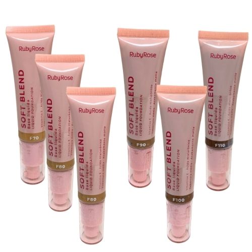 Base Líquida Soft Blend G2 Ruby Rose HB-M301 - Kit c/ 06 unid