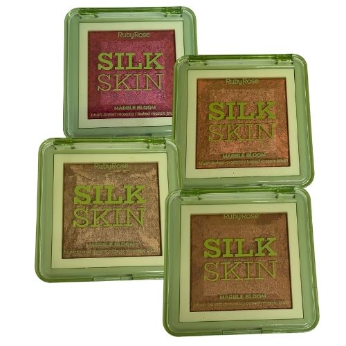 Blush Marble Bloom Mosaico Silk Skin Ruby Rose HB-F1001 - Kit c/ 04 unid