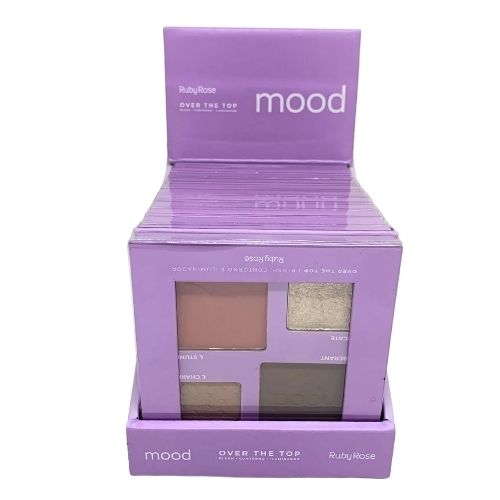 Paleta de Blush, Contorno e Iluminador Mood Over The Top Ruby Rose HB-F586-2 - Box c/ 12 unid