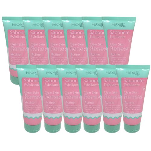 Sabonete Esfoliante Facial Clear Skin Renew Febella SAB50801 - Box c/ 12 unid