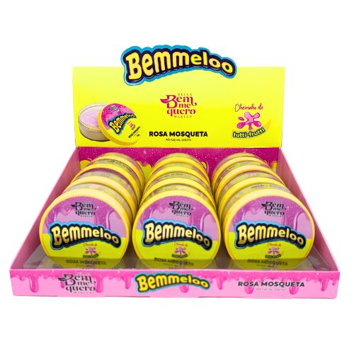 Pó Facial Solto Rosa Mosqueta Bemmeloo Cheirinho de Tutti-Frutti Bella Bem Me Quero - Box c/ 12 unid