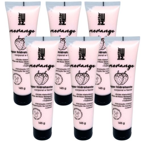 Super Hidratante Corporal e Facial Morango Better Me - Kit c/ 06 unid