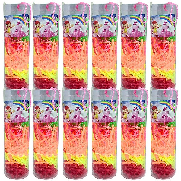 Kit Elásticos para Cabelo Infantil - Pcte c/ 12 unid