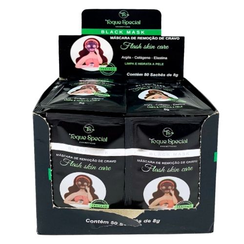 Máscara Facial Black Mask Flash Skin Care Toque Special TS5505008 - Box c/ 50 unid