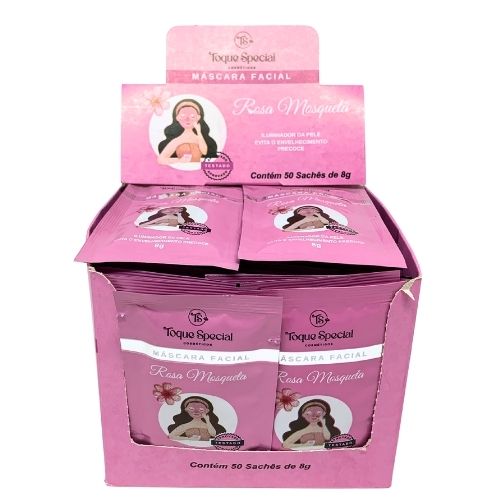 Máscara Facial Rosa Mosqueta Toque Special TS5505010 - Box c/ 50 unid