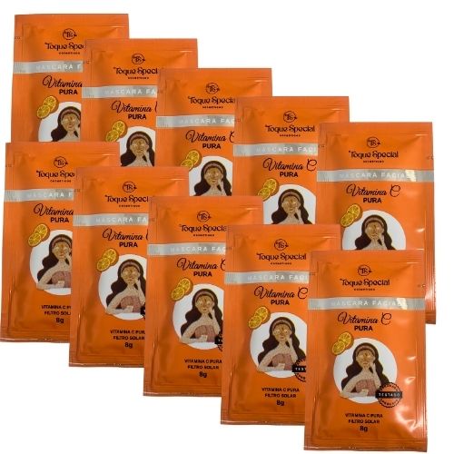 Máscara Facial Vitamina C Pura Toque Special TS5505011 - Kit c/ 10 unid