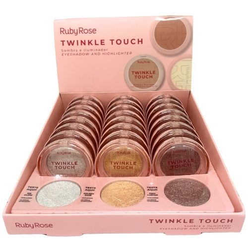 Sombra e Iluminador Twinkle Touch Ruby Rose HB-M1004 - Box c/ 24 unid