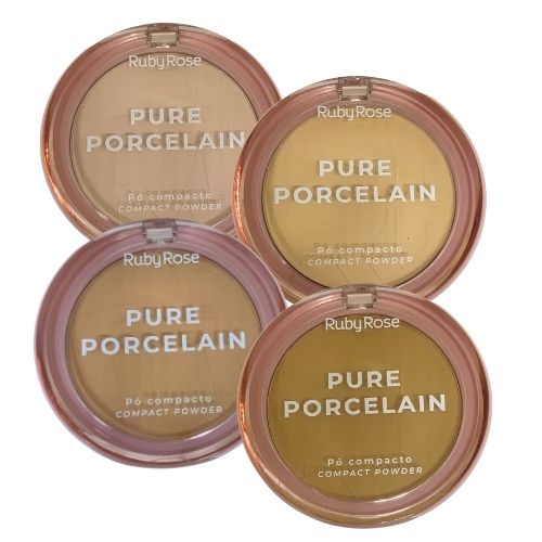 Pó Compacto Pure Porcelain Ruby Rose HB-M401 - Kit c/ 04 unid