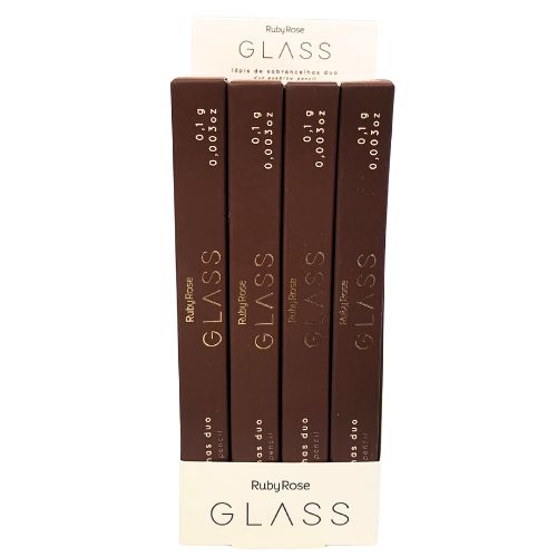 Lápis para Sobrancelhas Duo Glass Médio Ruby Rose HB-526-2 - Box c/ 12 unid