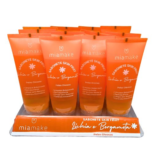 Sabonete Líquido Skin Fruit Lichia e Bergamota Mia Make 508 - Box c/ 12 unid