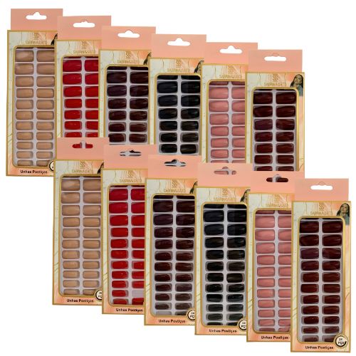 Unhas Postiças Autocolantes Sabrina Sato SP1242 - Pcte c/ 12 unid