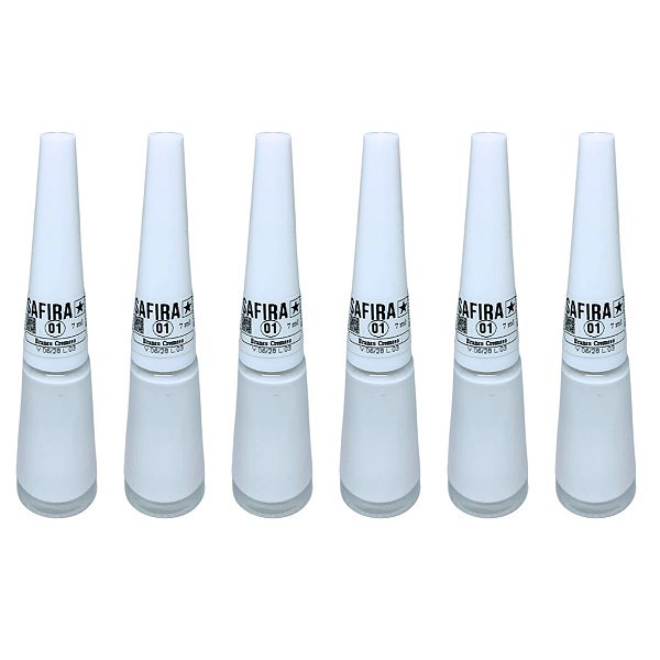 Esmalte Branco Cremoso N° 01 Safira - Kit c/ 06 unid