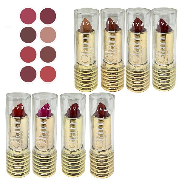 Batom Bastão Matte Glam Vivai 3224.1.1 - Kit c/ 08 unid