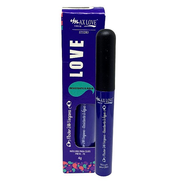 Máscara para Cílios Flower N° 70 24h Vegana Curva e Volume Max Love