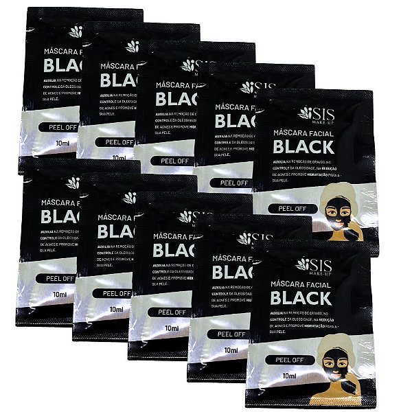 Máscara Peel Off Facial Black Isis Make-Up IS1074 - Kit c/ 10 unid