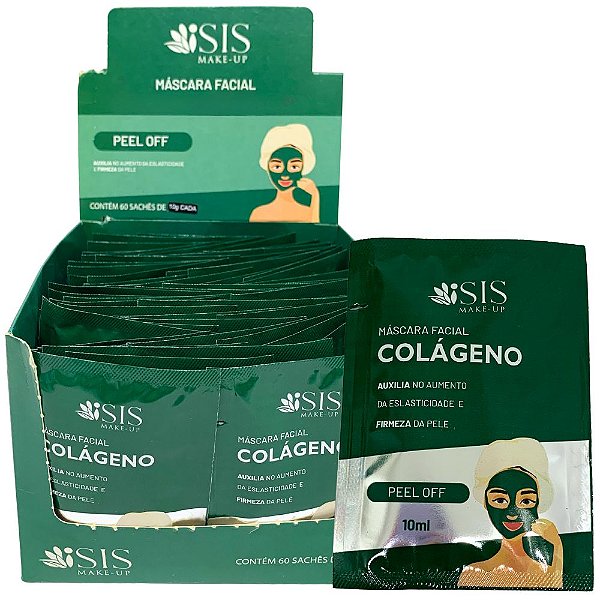 Máscara Peel Off Facial Colágeno Isis Make-Up IS1075 - Box c/ 60 unid