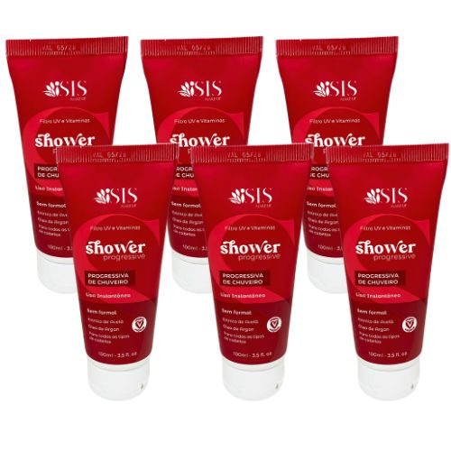 Progressiva De Chuveiro Shower Liso Instantâneo Isis Make-Up IS0074 - Kit c/ 06 unid